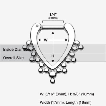 Detail View 1 of Regent Drape Filigree Septum Clicker-Steel